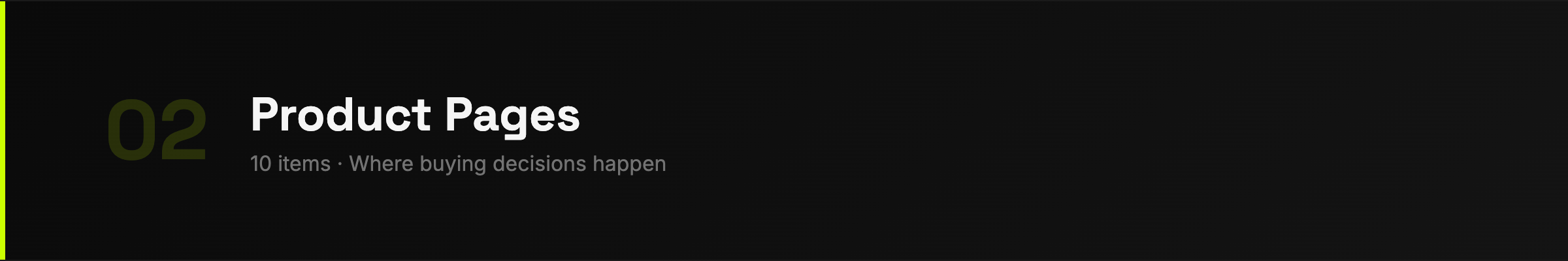 Product Pages Audit — 10 items
