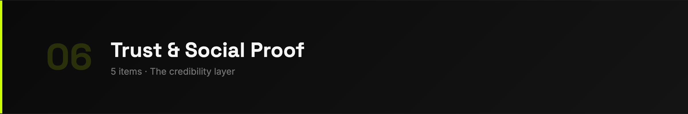 Trust & Social Proof Audit — 5 items